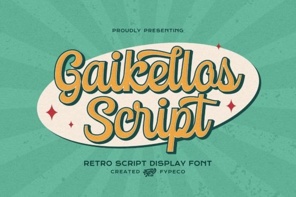 Gaikellos Script: A Retro Display Typeface for Creative Branding
