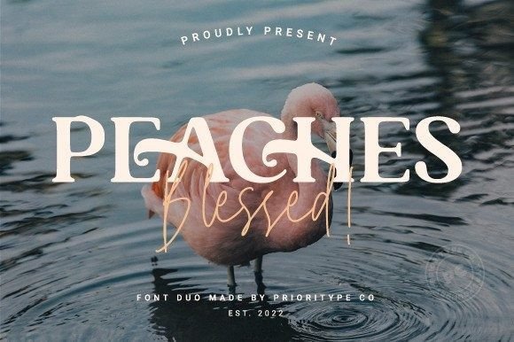 Peaches Blessed Duo: A Premium Serif and Script Typeface for Editorial Design